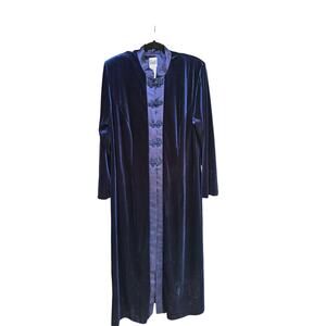 Dark Blue Velvet Asian Komono Loungewear by R&M Richards Karen Kwong 18